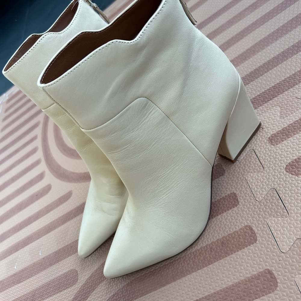 Franco Sarto Beige Ankle Booties